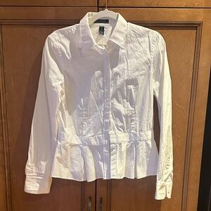 Ralph Lauren White Button-Up Peplum Shirt